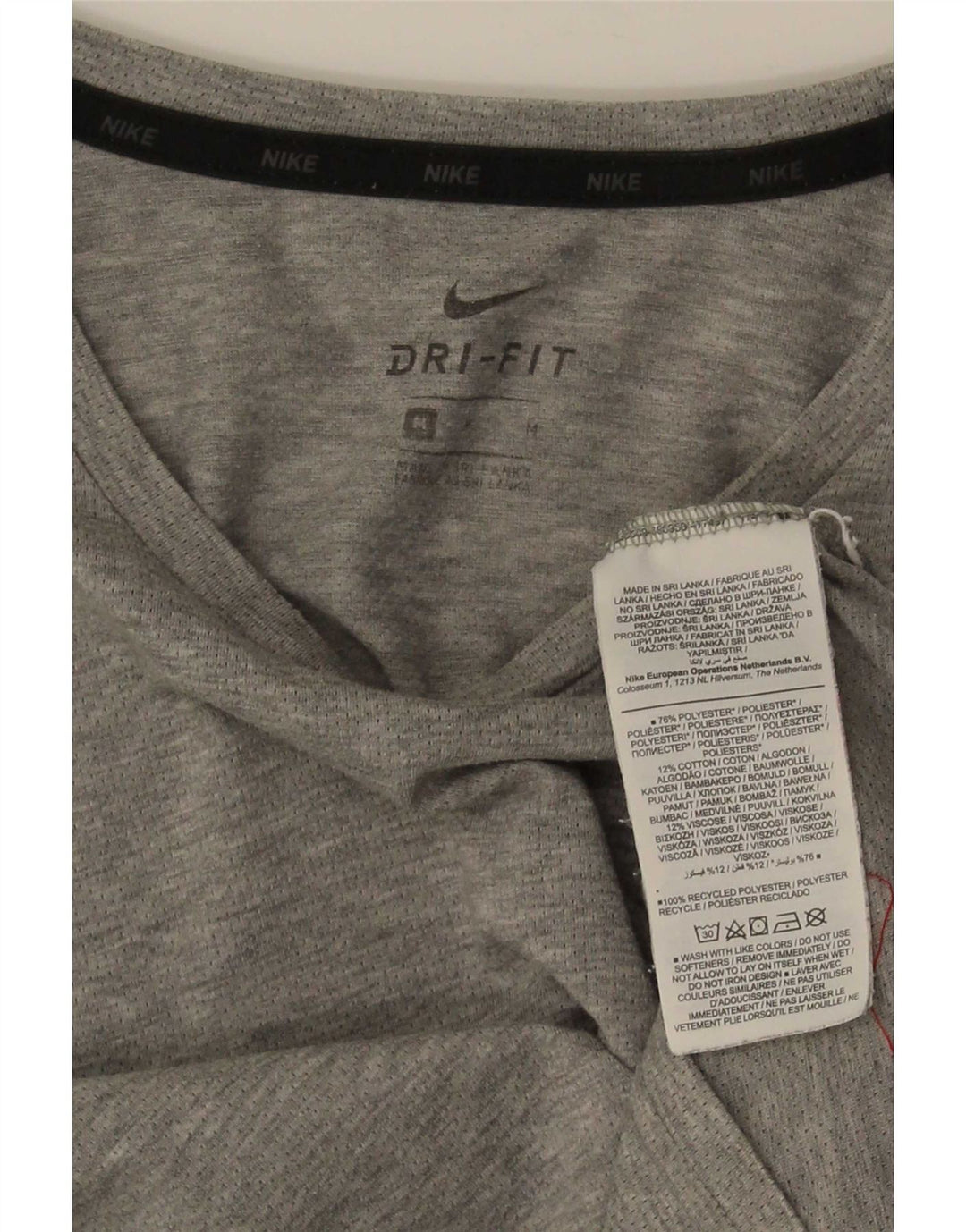 Мужская футболка Nike Dri Fit из полиэстера среднего серого цвета с крапинками