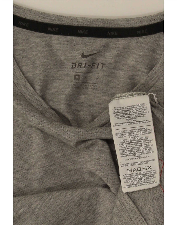 Мужская футболка Nike Dri Fit из полиэстера среднего серого цвета с крапинками