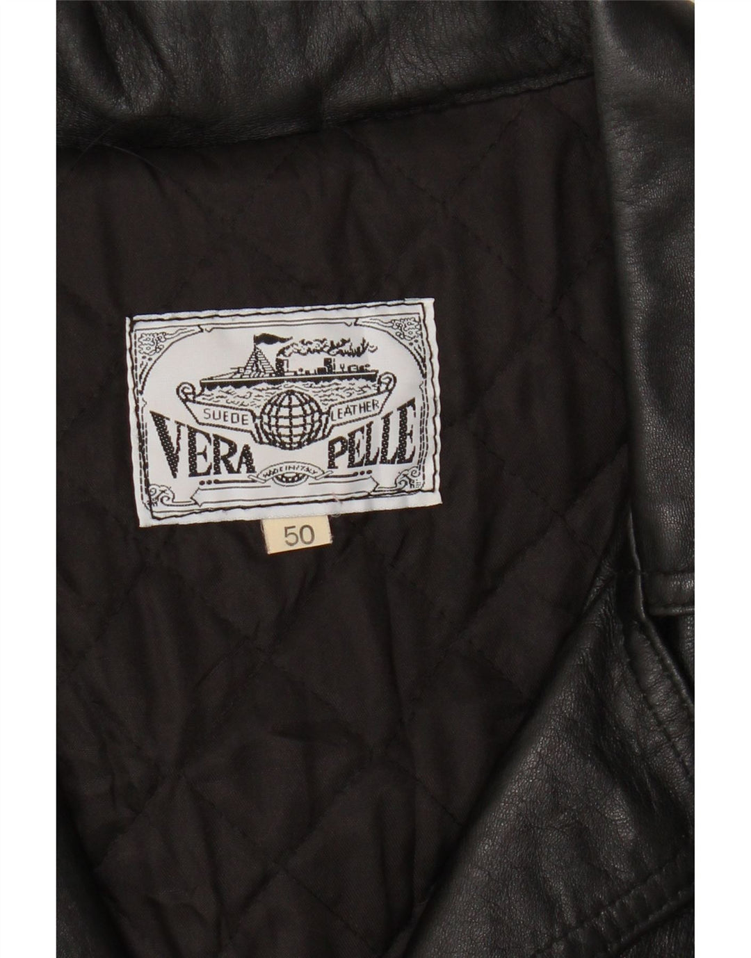 Винтажный женский кожаный пиджак на 3 пуговицах IT 50 XL, черный кожаный