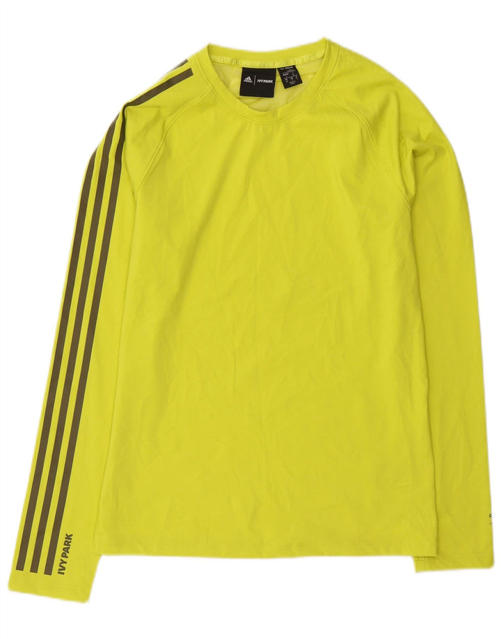 Adidas Mens Ivy Park Прозрачный топ с длинными рукавами, маленький желтый полиэстер