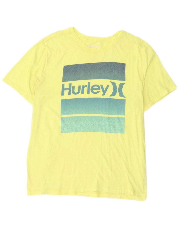 Мужская футболка с рисунком Hurley, большой желтый полиэстер