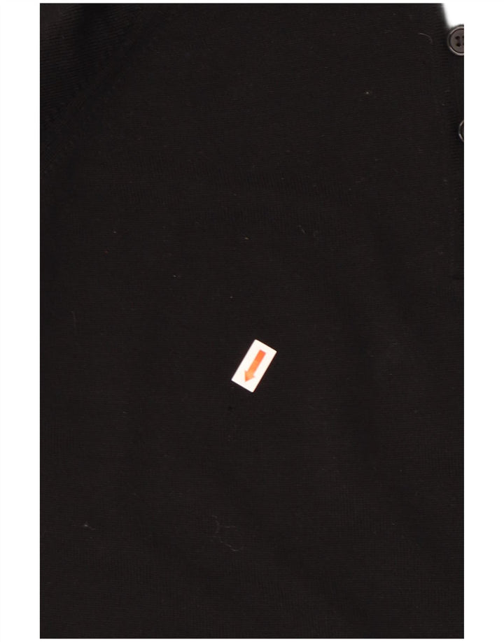 Женский джемпер с воротником поло CZARINA, Великобритания 16, большой, черный, шерсть