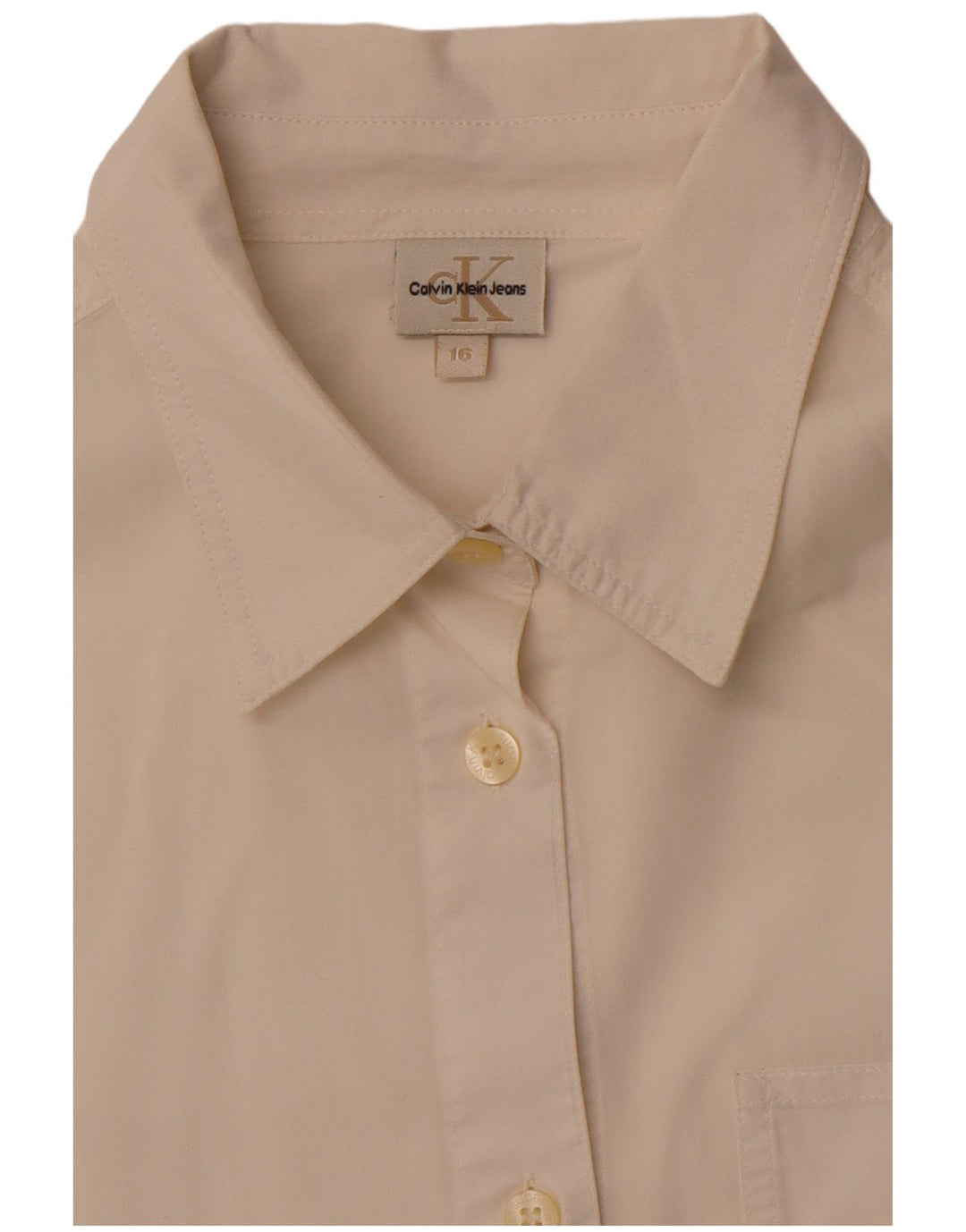 Женская рубашка с рукавом 3/4 CALVIN KLEIN JEANS UK 16, большая белая