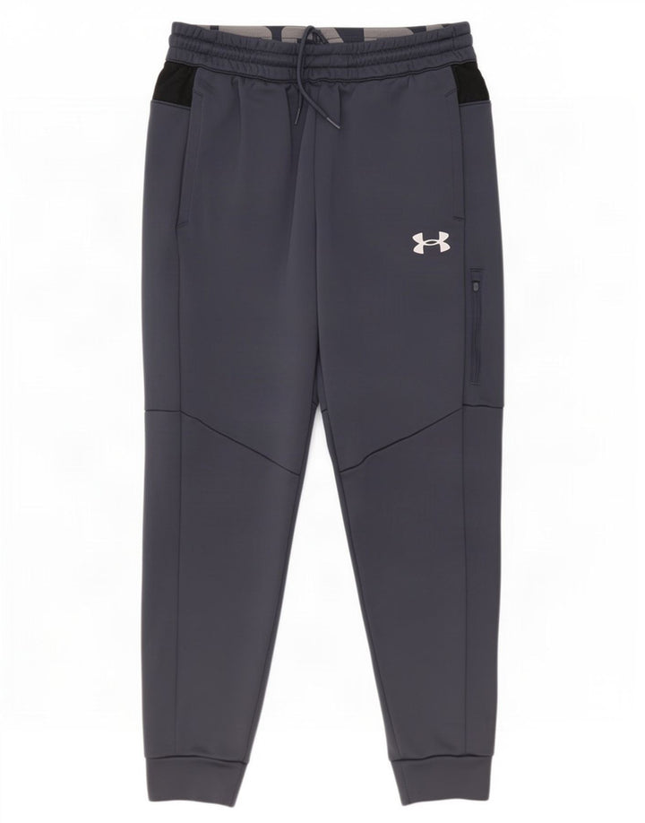 Мужские спортивные брюки Under Armour Джоггеры среднего серого цвета с цветными блоками