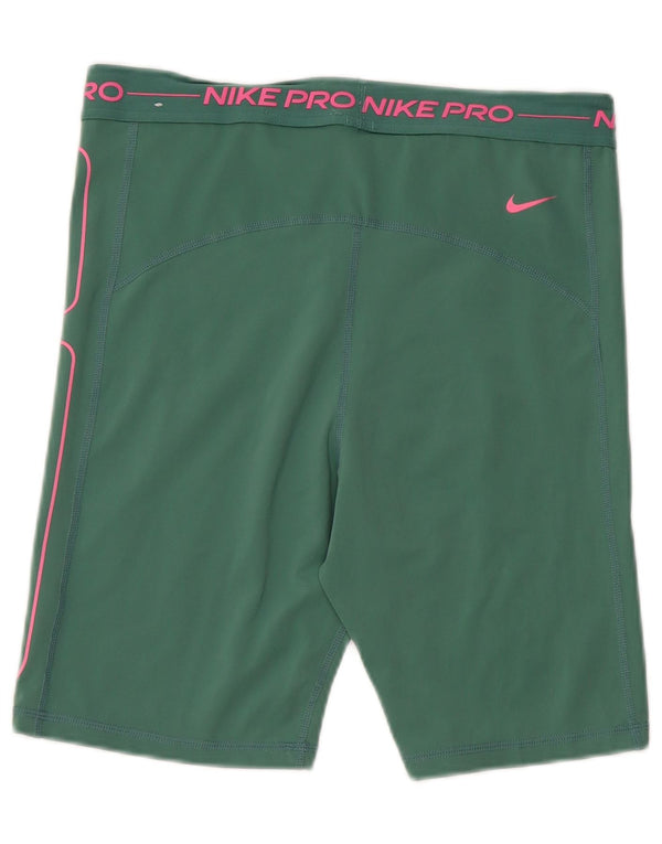 Женские спортивные шорты Nike Dri Fit с графическим рисунком UK 14, большие зеленые полиэстер