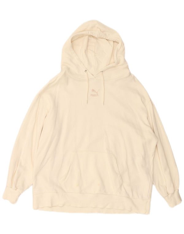 Женский джемпер с капюшоном PUMA Oversized UK 14, средний белый хлопок