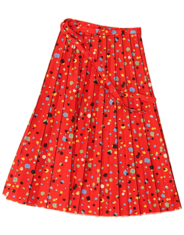 VINTAGE Womens Pleated Skirt W44 3XL Red Spotted Polyester Vintage Vintage and Second-Hand Vintage from Messina Hembry 