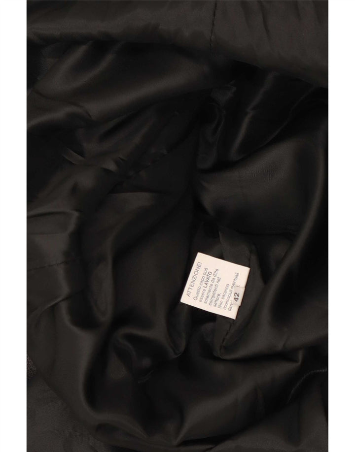 Винтажное женское кожаное пальто IT 42 Medium Black