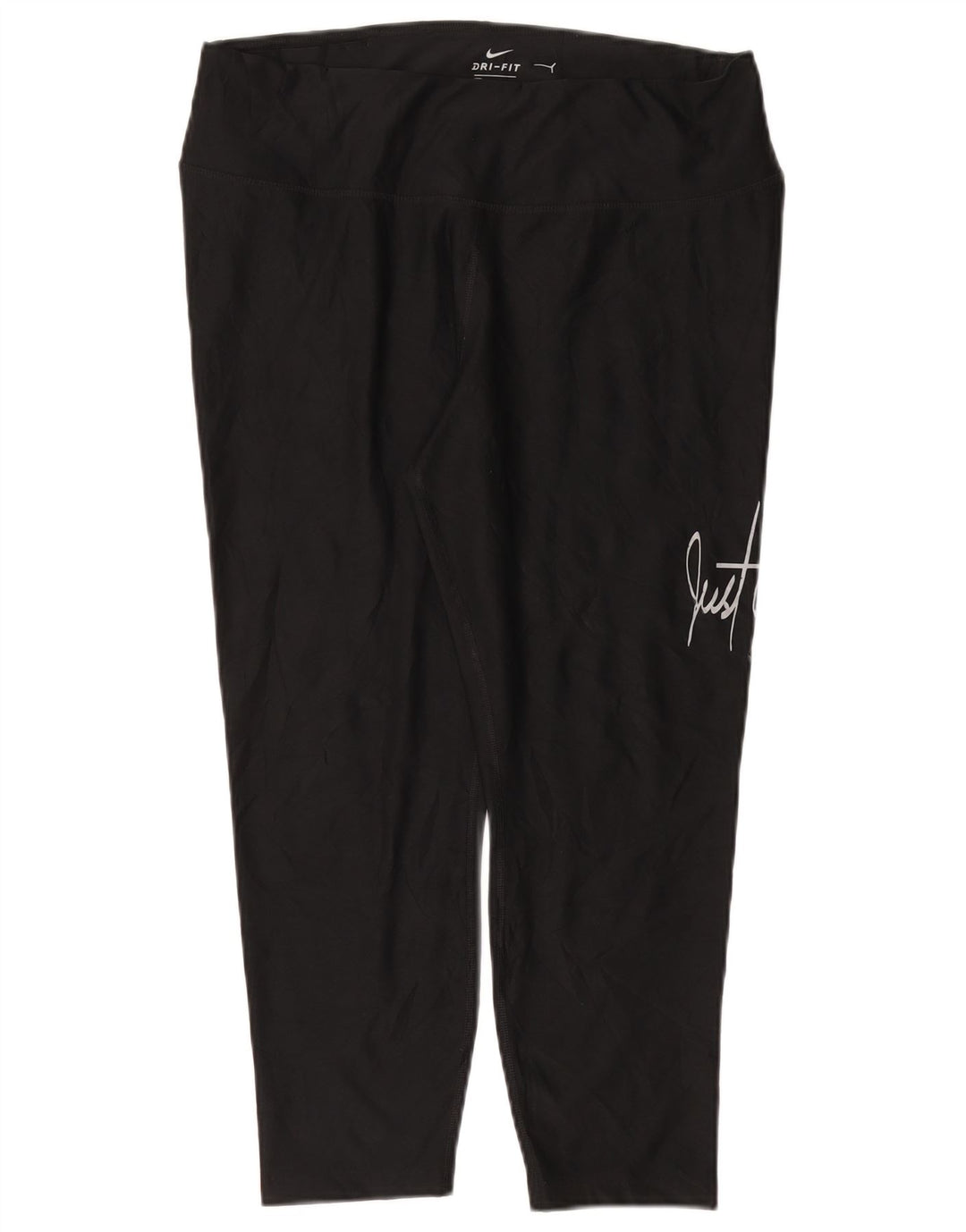 Женские леггинсы-капри NIKE Dri Fit с рисунком, Великобритания, размер 18 XL, черный полиэстер