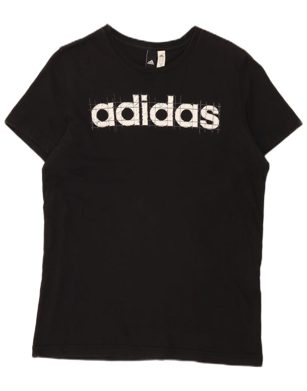 Мужская футболка с рисунком Adidas Top Medium Black Cotton