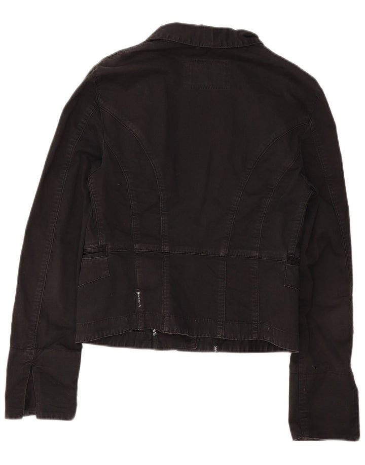 Armani Jeans Женский укороченный пиджак на 3 пуговицах IT 44 Средний черный хлопок