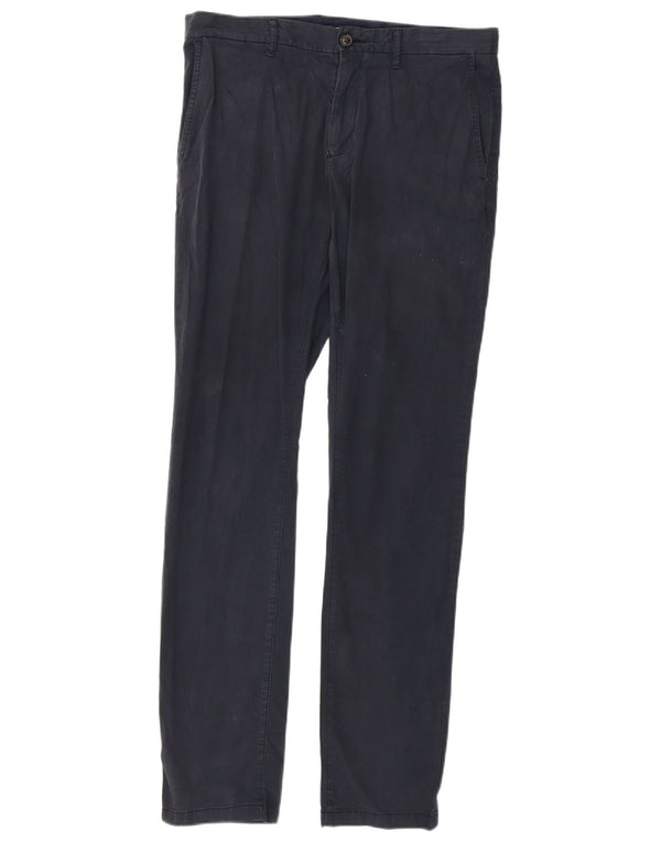 Tommy Hilfiger Мужские узкие брюки-чиносы W34 L34 Темно-синие хлопковые