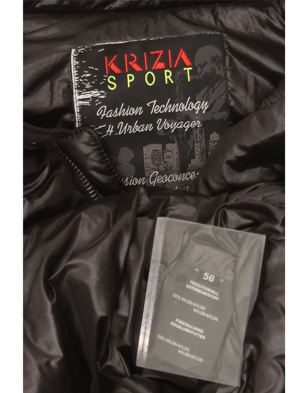Мужской утепленный жилет Krizia IT 56 3XL, черный нейлон