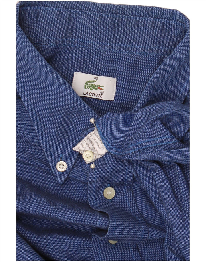Мужская рубашка Lacoste, размер 43 XL, синяя, хлопок