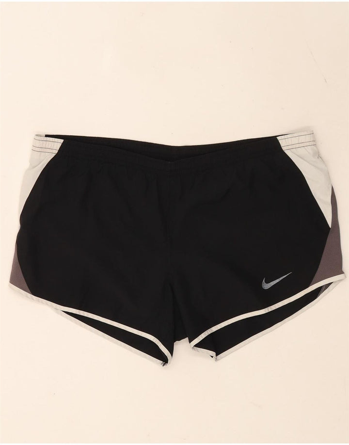 Мужские спортивные шорты Nike Dri Fit среднего размера, полиэстер с цветными блоками, средний черный