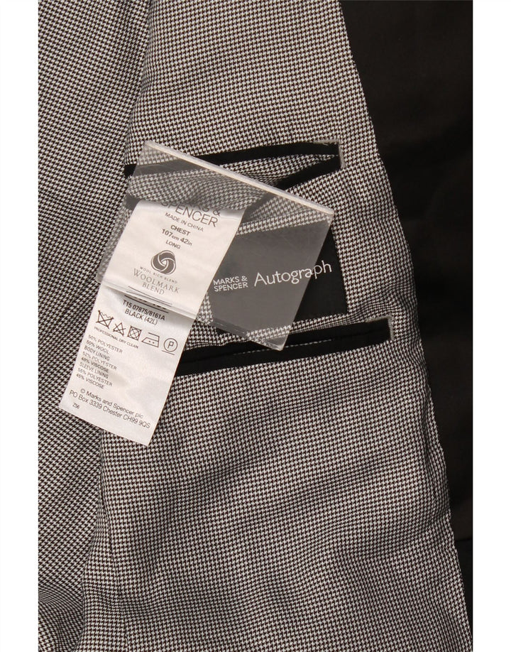 Мужской пиджак Marks & Spencer Autograph с 2 пуговицами, Великобритания 42 XL, черный