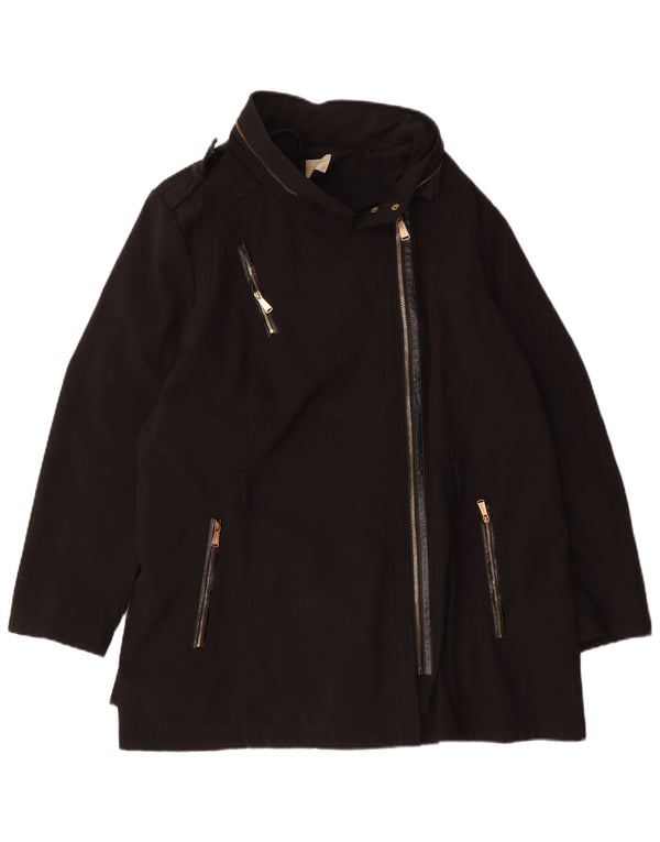 Michael Kors Womens Oversized Military Jacket UK 20 2XL Black Polyester