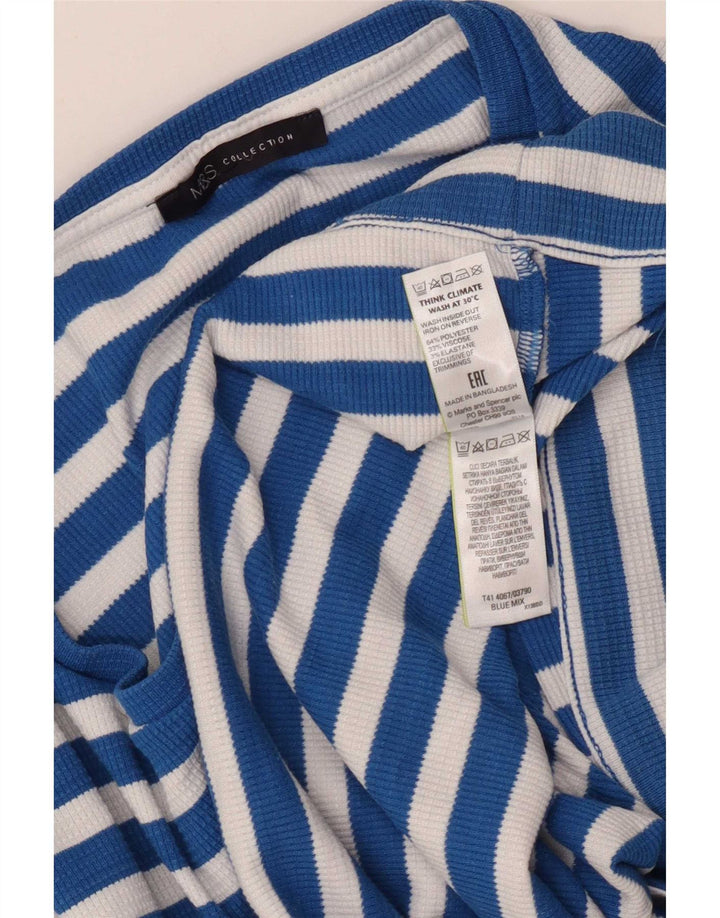 Женская блузка Marks & Spencer Top UK 18 XL из полиэстера в синюю полоску