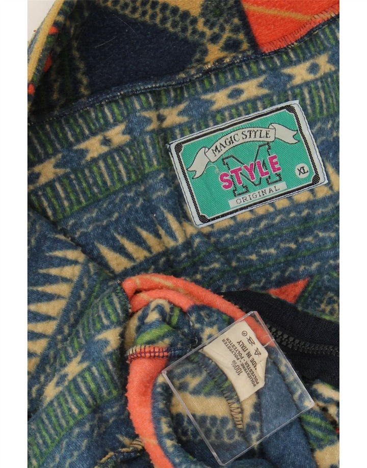 Мужская флисовая куртка VINTAGE UK 42 XL, разноцветный полиэстер с геометрическим рисунком