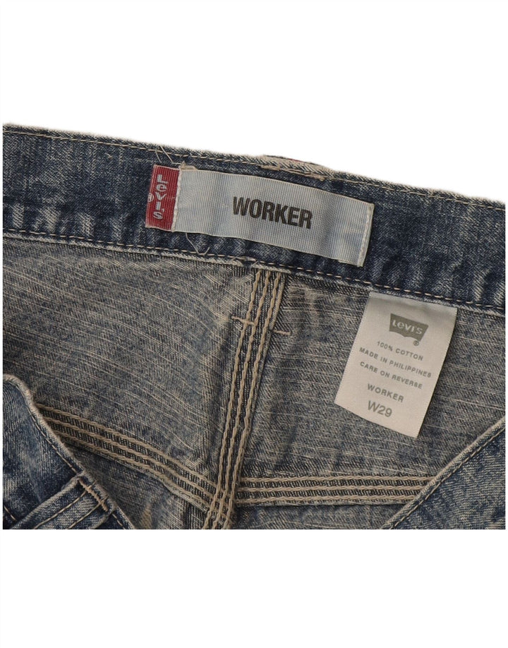 Мужские джинсовые шорты Levi's Workwear W29, хлопковые, среднего синего цвета