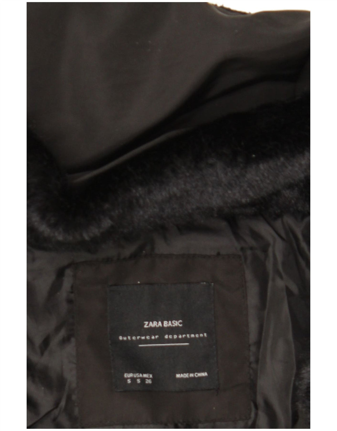 Женская стеганая куртка Zara UK 10, маленький черный полиэстер