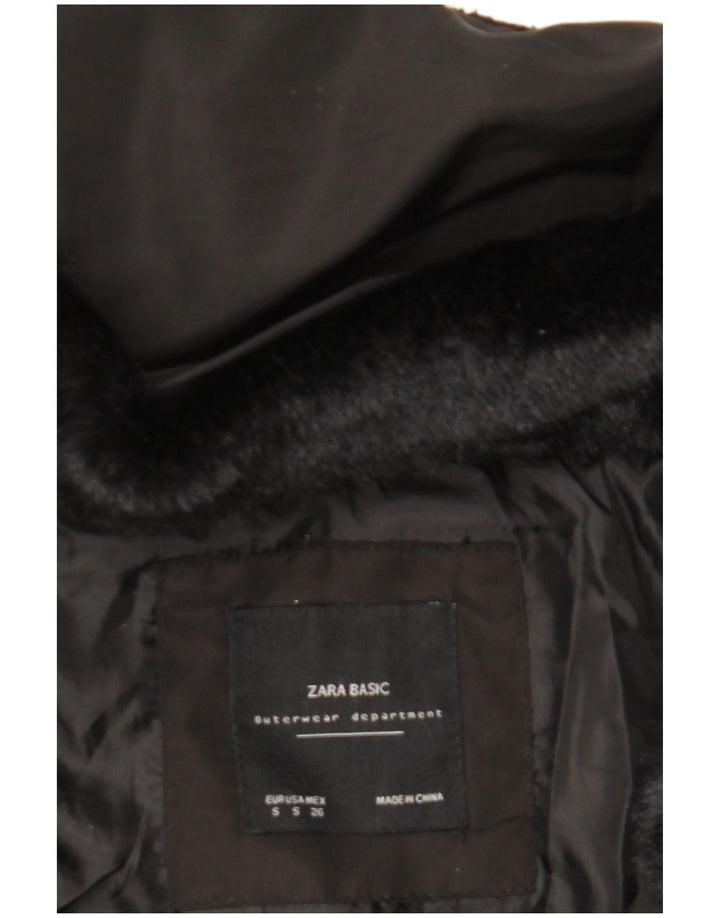 Женская стеганая куртка Zara UK 10, маленький черный полиэстер