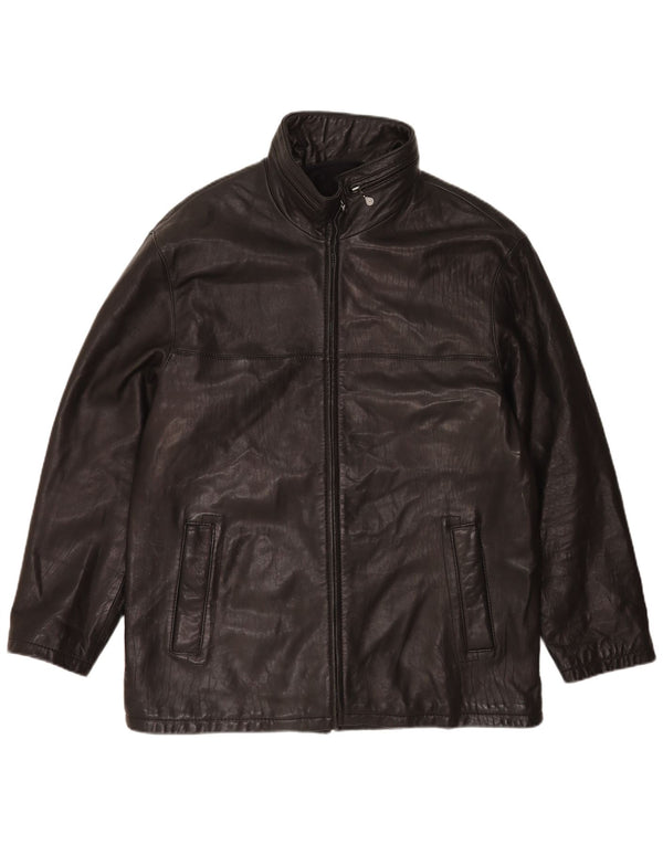Мужская кожаная куртка с капюшоном Pierre Cardin UK 44 2XL черная