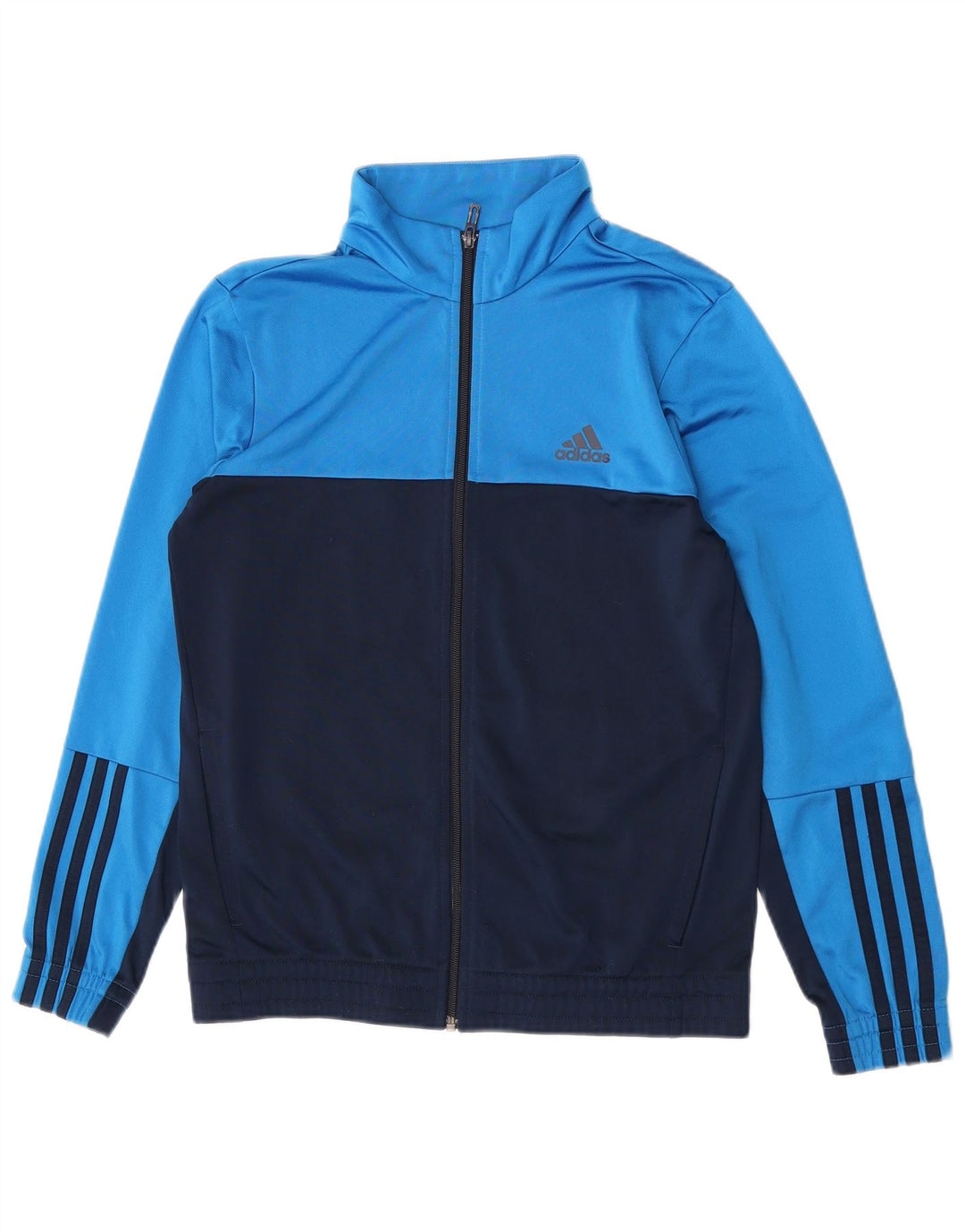 Спортивный костюм Adidas для мальчиков, верхняя куртка 13-14 лет, синяя с цветными блоками