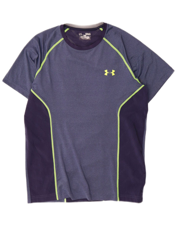 Мужская футболка Under Armour Heat Gear Верх среднего размера Темно-синий Цветной блок