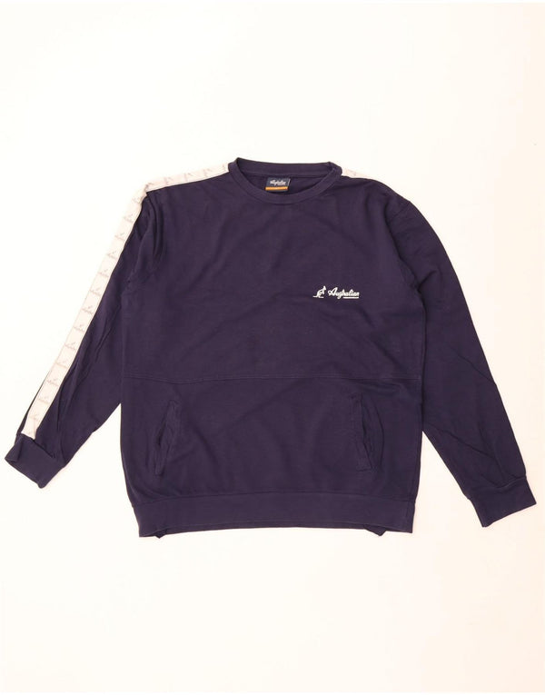 Мужской свитшот AUSTRALIAN L'ALPINA, большой темно-синий с цветными блоками