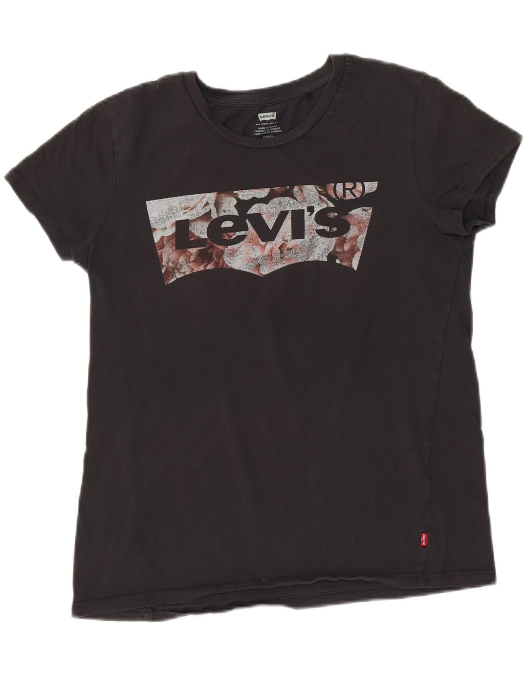 LEVI'S Womens Oversized Graphic T-Shirt Top UK 10 Small Black Vintage Levi's and Second-Hand Levi's from Messina Hembry 