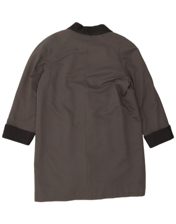 ВИНТАЖНОЕ женское пальто оверсайз EU 40, средний серый цвет, шерсть