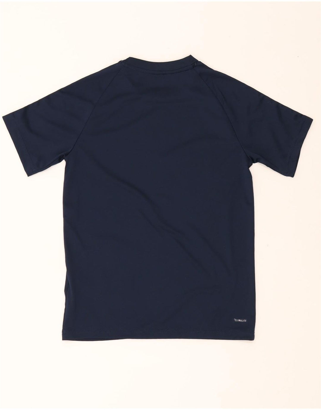 ADIDAS Boys Climalite T-Shirt Top 11-12 Years Navy Blue Polyester Vintage Adidas and Second-Hand Adidas from Messina Hembry 