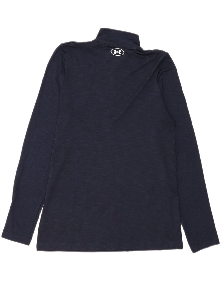 Мужской топ с воротником на молнии и длинными рукавами UNDER ARMOR, средний, темно-синий, полиэстер