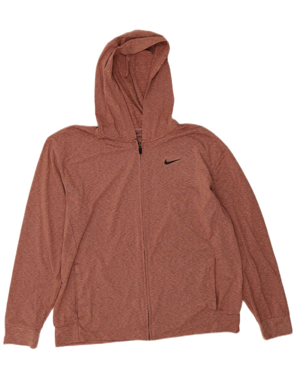 Мужской свитер с капюшоном на молнии Nike Dri Fit Standard, большой красный полиэстер с крапинками