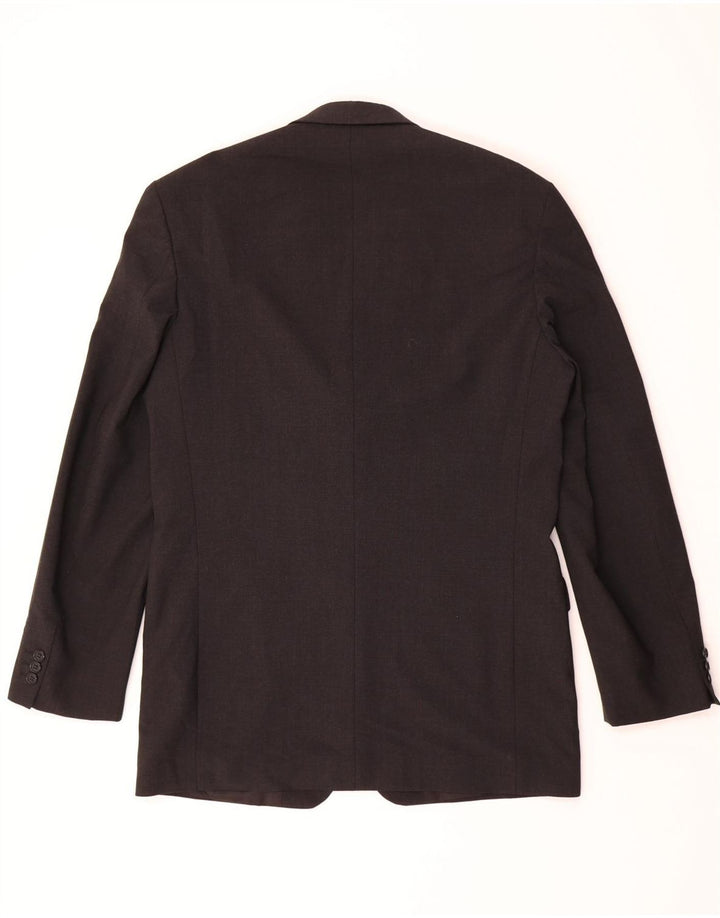 MARKS & SPENCER Mens 3 Button Blazer Jacket UK 40 Large Grey Polyester Vintage Marks & Spencer and Second-Hand Marks & Spencer from Messina Hembry 