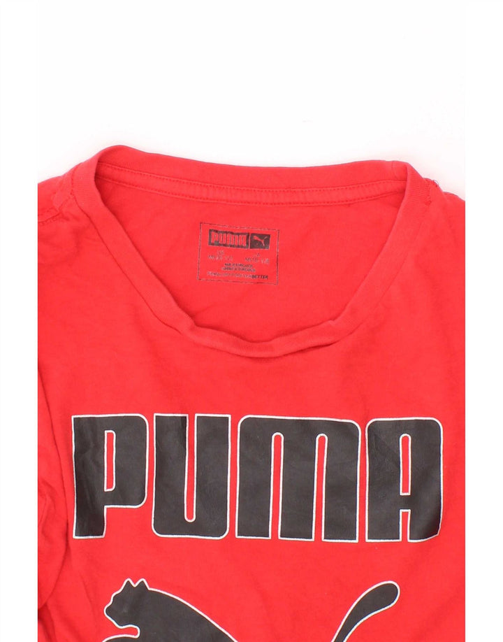 Футболка с рисунком Puma для мальчиков 10–11 лет, средний красный цвет