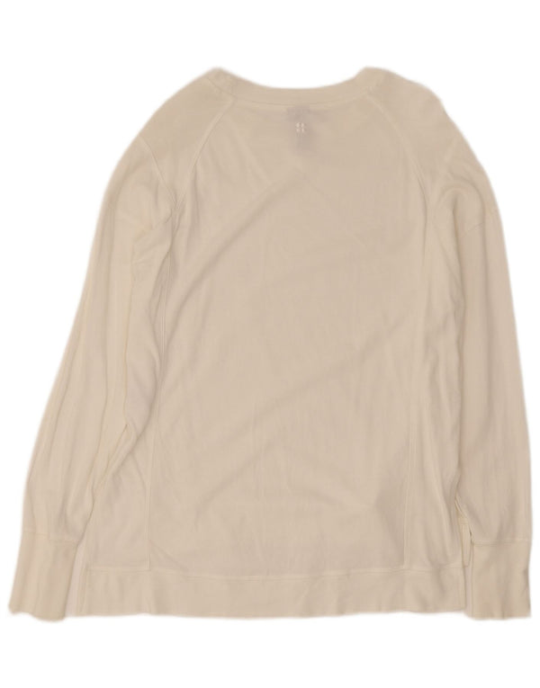 Женский свободный топ Sweaty Betty с длинными рукавами, Великобритания, 6 XS, белый хлопок