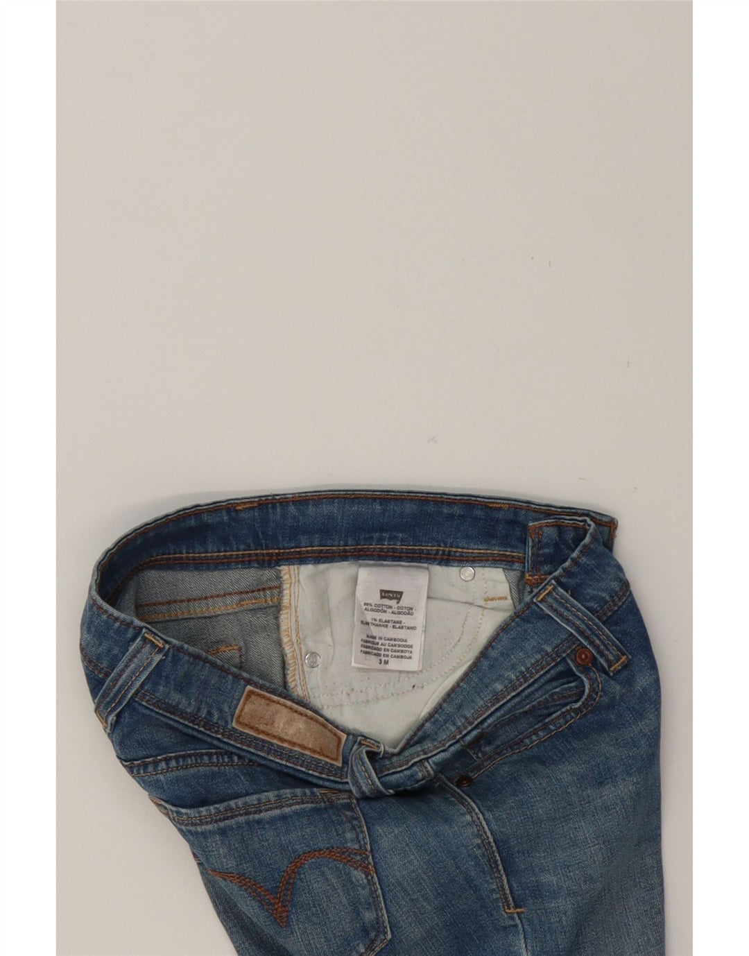 LEVI'S Womens Slim Jeans US 3 Small W28 L27 Blue Cotton Vintage Levi's and Second-Hand Levi's from Messina Hembry 