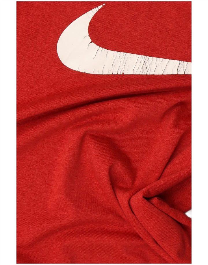 Футболка с рисунком Nike Dri Fit для мальчиков, топ 12–13 лет, большой красный полиэстер