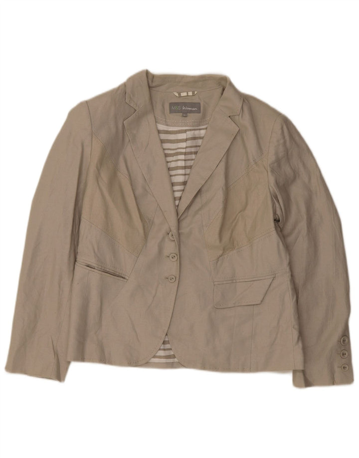Женский пиджак на трех пуговицах Marks & Spencer, Великобритания, 16, большой зеленый лен