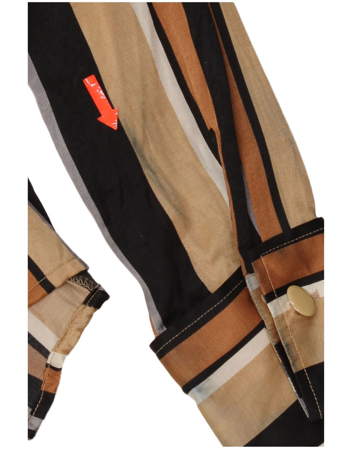 Женская блузка-рубашка Naracamicie UK 12, вискоза в разноцветную полоску среднего размера