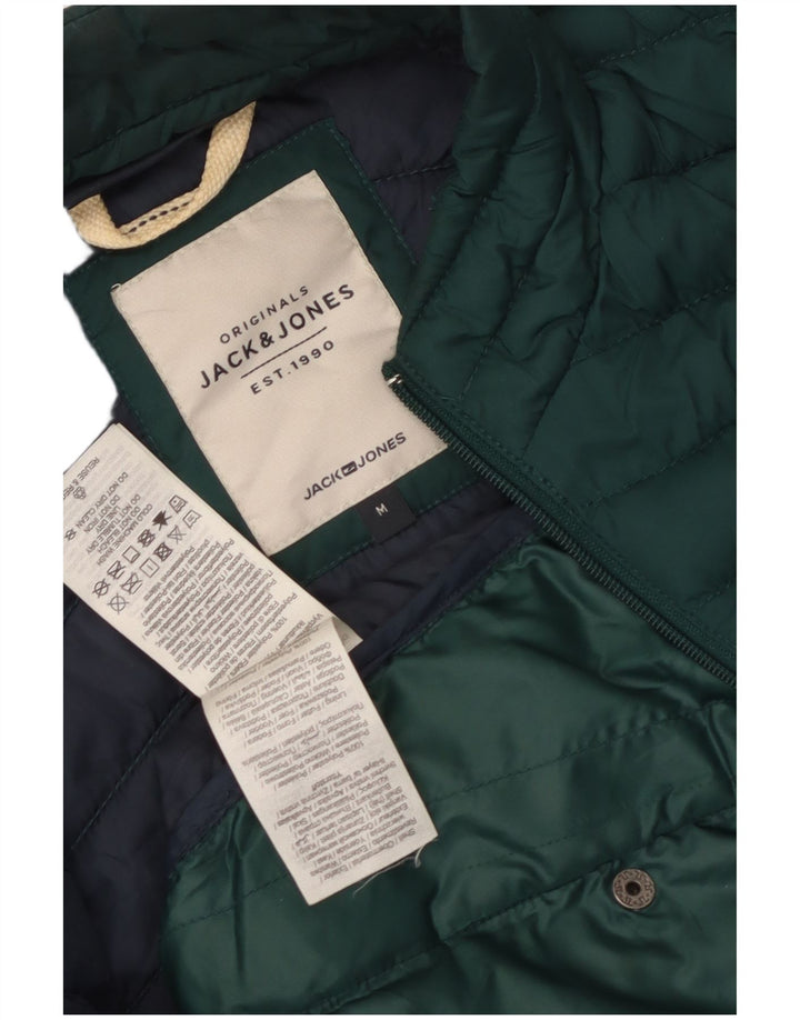 Мужская стеганая куртка JACK & JONES UK 38, средний зеленый полиэстер