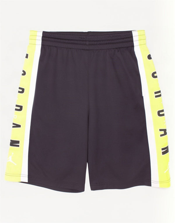 Спортивные шорты Jordan Dri Fit для мальчиков 12–13 лет, большие черные цветные блоки