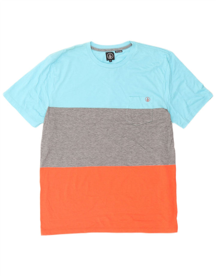 Volcom Мужская футболка с рисунком Top XL Разноцветный хлопок с цветными блоками