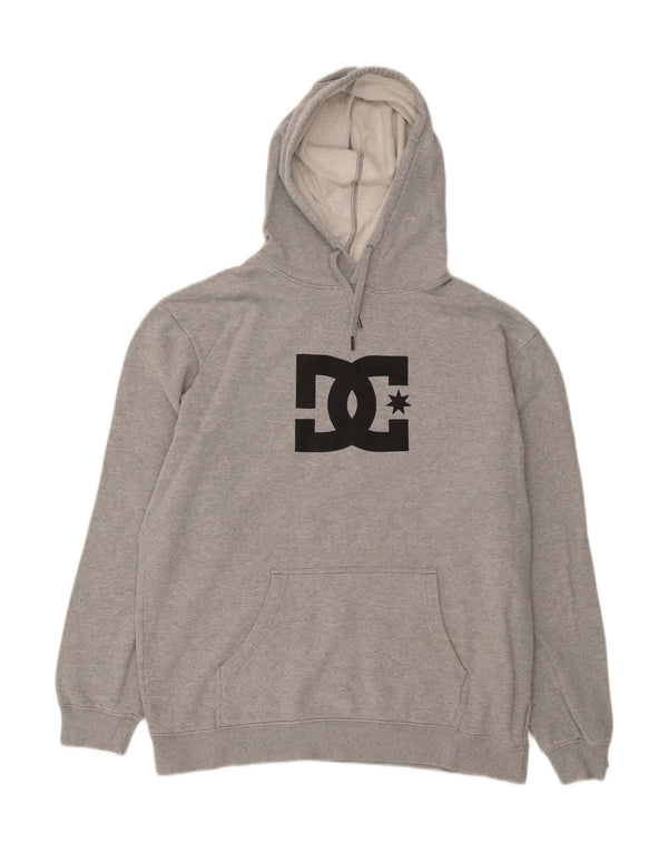 DC Mens Graphic Hoodie Jumper XL Grey Cotton