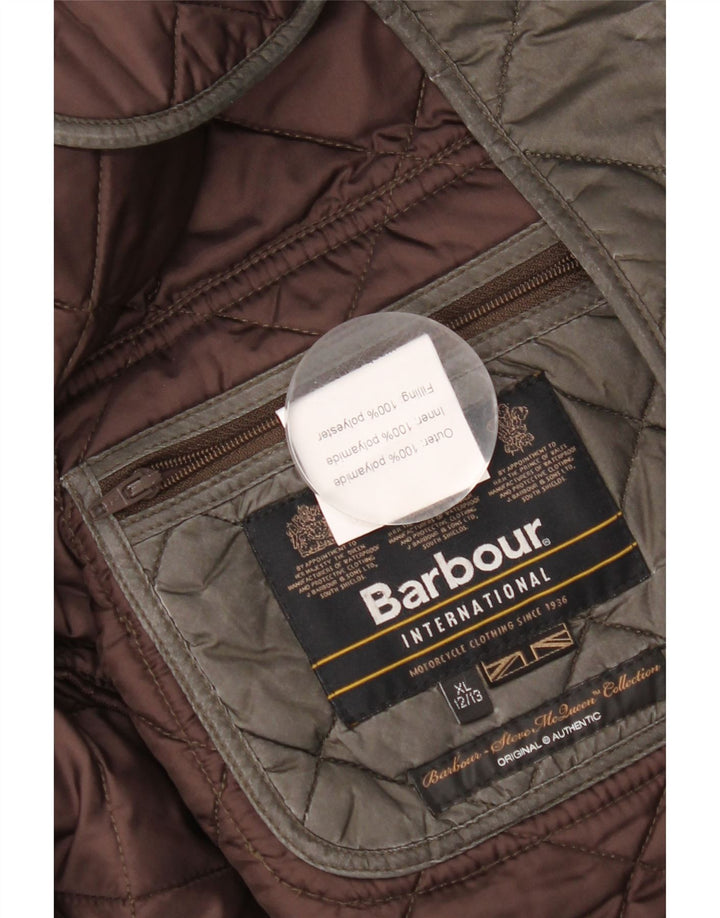 Стеганая куртка Barbour для мальчиков 12-13 лет XL, хаки, полиамид