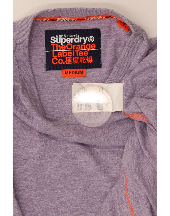SUPERDRY Мужская футболка из хлопка среднего размера, фиолетового цвета