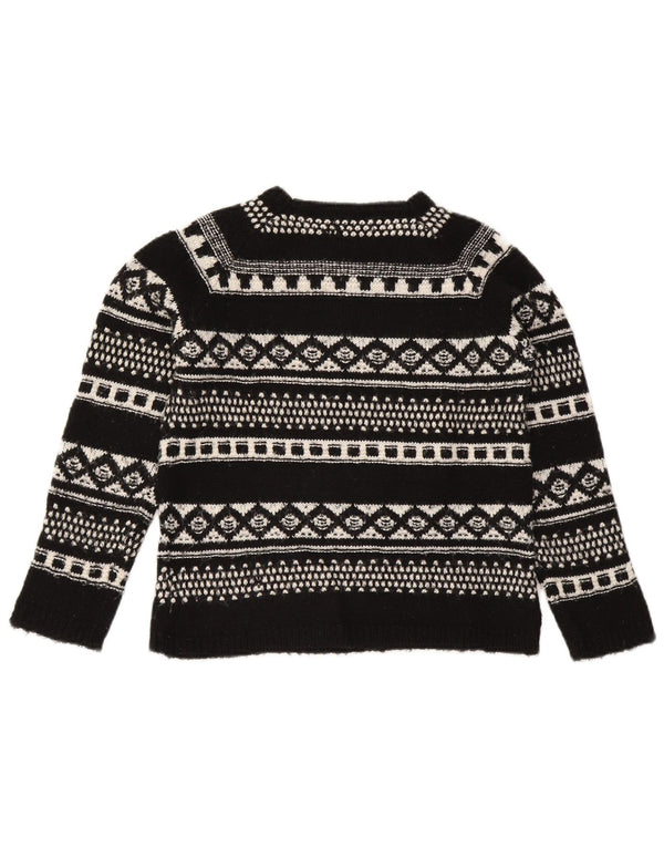 Свитер с вырезом «лодочка» Zara для девочек 11–12 лет, черный Fair Isle