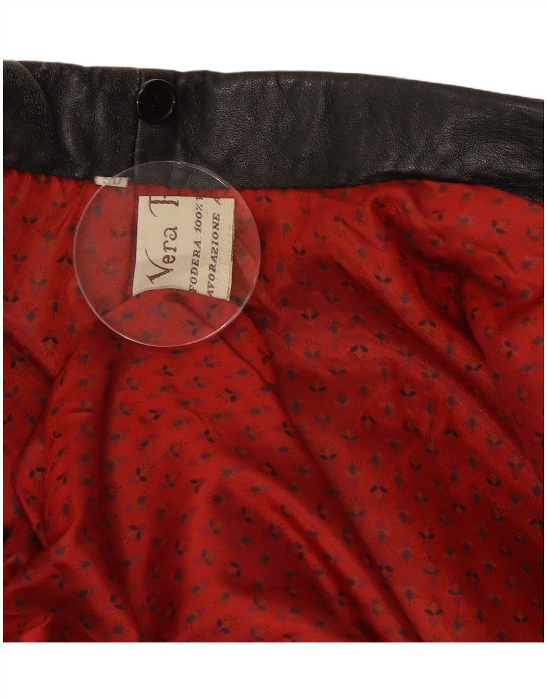 Винтажная женская кожаная куртка IT 50 XL Черная кожа